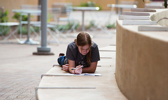 ASU student studying